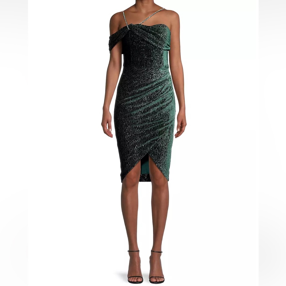 Lavish Alice Crystal-Strap Velvet Mini-Dress Size 6 NWT